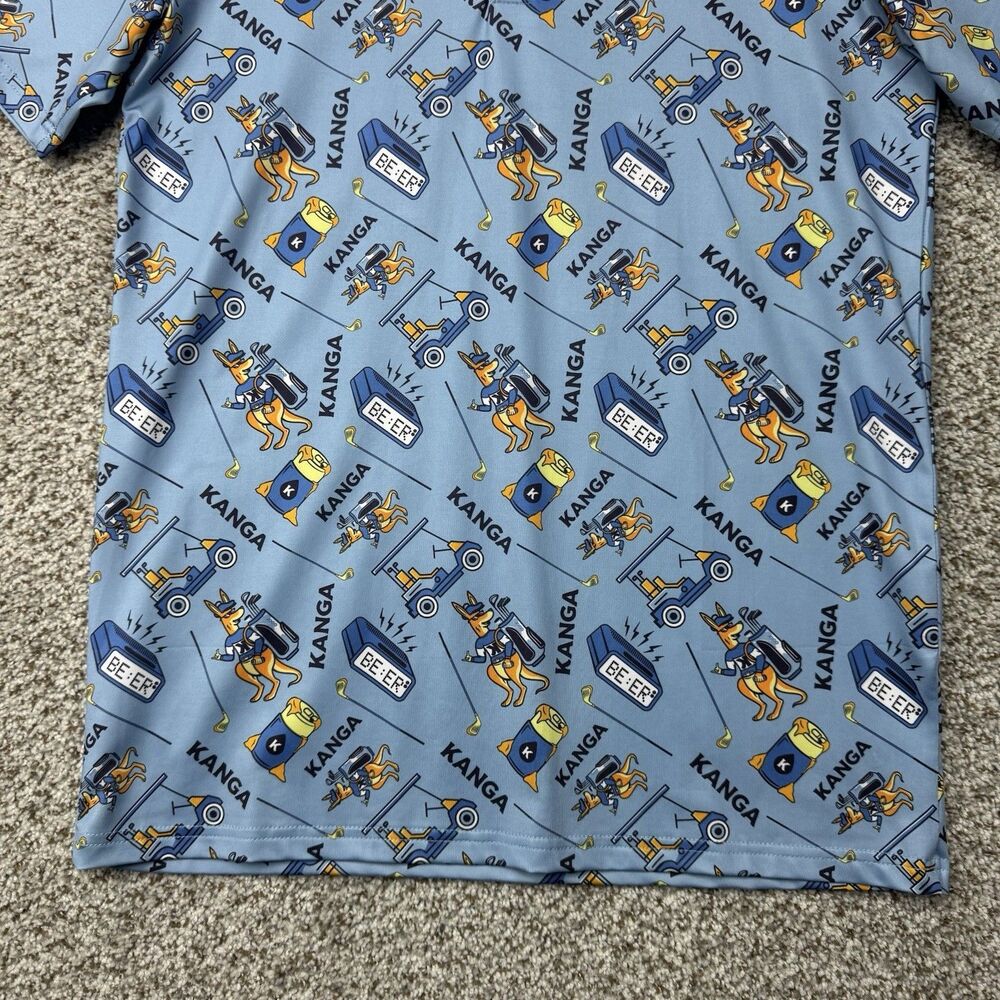Proud 90 Polo Shirt Men Small Kanga Golf Carts Beer Aop Performance Golf Stretch View 5